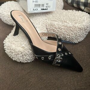 Fashion Nova Black Studded Heels